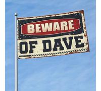 Drapeaux graphiques pour chambre « Beware of Dave » - Drapeaux pour garçons et filles (120 x 180 cm)