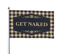 Drapeaux graphiques pour chambre Get Naked Drapeau Man Cave Drapeaux Hippie Décor (30 x 45 cm)