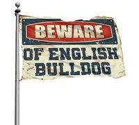 Drapeaux graphiques pour chambre, méfiez-vous des drapeaux de bouledogue anglais pour garçons pour chambre de filles (30 x 45 cm)
