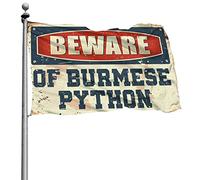 Drapeaux graphiques pour chambre, méfiez-vous des drapeaux python birmans, drapeaux pour garçons et filles (30 x 45 cm)