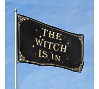 Drapeaux graphiques pour chambre « The Witch Is In Flag » Drapeaux pour garçons pour chambre de filles (60 x 90 cm)