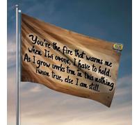 Drapeaux graphiques pour chambre « You 'Re The Fire That Warms Me ». Drapeau décoratif pour homme (152 x 244 cm)