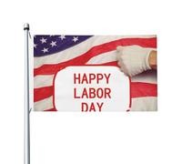Drapeaux « Happy Labor Day » pour l'extérieur de 0,9 x 1,5 m, drapeau de jardin saisonnier double face avec œillets, drapeau d'extérieur pour décoration de maison, toile de fond pour photo