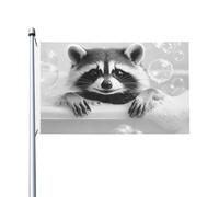 Drapeaux Happy Raton laveur dans une baignoire, 9,1 x 1,5 m, bannière de vœux avec œillets, décoration d'intérieur et d'extérieur