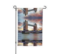 Drapeaux historiques Old Tower Bridge London avec motifs, adaptés pour la décoration de jardin, de balcon et de terrasse.