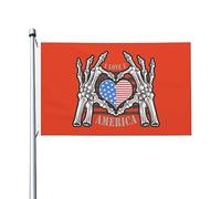 Drapeaux « I Love U America » pour l'extérieur, 90 x 150 cm, double face, en polyester robuste, pour la maison, la cour, le festival, la décoration de jardin extérieur, les drapeaux de bienvenue