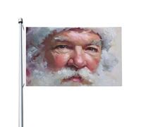 Drapeaux impressionnistes du Père Noël pour maison, cour, maison, 91 x 152 cm, bannière de vœux avec œillets, décoration d'intérieur et d'extérieur