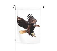 Drapeaux imprimés aigle de jardin 30,5 x 45,7 cm double face, décoration saisonnière pour la maison, l'extérieur, les vacances, toutes les saisons