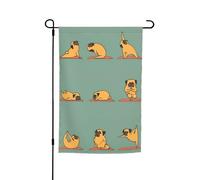 Drapeaux imprimés carlin pour le jardin, yoga, 30,5 x 45,7 cm, double face, décoration saisonnière pour la maison, l'extérieur, les vacances, toutes les saisons