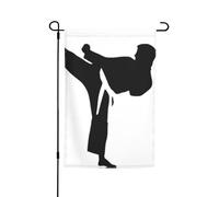 Drapeaux imprimés de karaté Highkick-Icon - 30,5 x 45,7 cm - Double face - Décoration saisonnière pour la maison et l'extérieur - Décoration toutes saisons