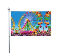 Drapeaux imprimés de parc corloreux de 0,9 x 1,5 m - Bannières résistantes à la décoloration pour intérieur/extérieur, avec œillets en métal, pour décoration de maison et de vacances