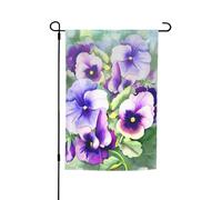 Drapeaux imprimés de pensée de jardin 30,5 x 45,7 cm double face, décoration saisonnière pour la maison, l'extérieur, les vacances, toutes les saisons
