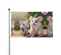 Drapeaux imprimés des deux côtés avec inscription « Mother and Child Rats » - Drapeaux décoratifs pour l'intérieur et l'extérieur - Avec œillets - Convient pour le jardin et la terrasse.