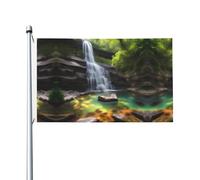 Drapeaux imprimés double face en cascade pour l'intérieur et l'extérieur, avec œillets, adaptés pour les jardins et les terrasses.