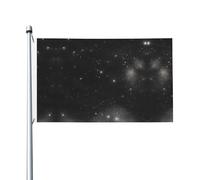 Drapeaux imprimés galaxie noir et blanc de 0,9 x 1,5 m - Bannières résistantes à la décoloration pour intérieur/extérieur avec œillets métalliques pour décoration de maison et de vacances