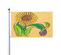 Drapeaux imprimés graines de tournesol et tournesols de 0,9 x 1,5 m - Bannières d'intérieur/d'extérieur résistantes à la décoloration avec œillets métalliques pour décoration de maison et de vacances