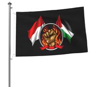Drapeaux indonésiens et palestiniens pour l'extérieur 2x3 pieds double face robuste bannière drapeau pour la maison cour festival extérieur jardin décoration drapeau de bienvenue