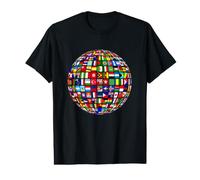 Drapeaux internationaux et Carte du Monde pour Enfants T-Shirt Graphique avec Valeur