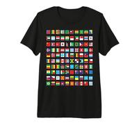 Drapeaux internationaux et Carte du Monde pour Enfants T-Shirt Haut de Gamme