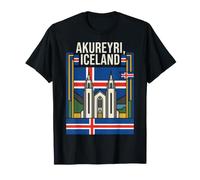 Drapeaux islandais de l'Église islandaise Akureyri T-Shirt