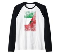 Drapeaux Italie et Maroc - Marocain Italien Manche Raglan
