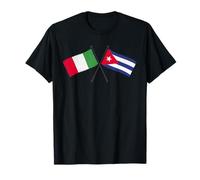 Drapeaux Italiens cubains croisés Italie Cuba T-Shirt