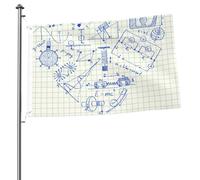 Drapeaux « J’aime la physique » de 90 cm x 60 cm avec œillets, mâts de drapeau de jardin personnalisés