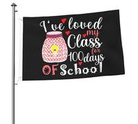 Drapeaux « J'ai aimé ma classe pendant 100 jours d'école » pour l'extérieur, bannière robuste double face de 2 x 3 pieds, pour la maison, la cour, le festival, la décoration de jardin extérieur, drape