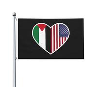 Drapeaux « J'aime l'Amérique et la Palestine » pour l'extérieur, 90 x 150 cm, double face, en polyester robuste, pour la maison, la cour, le festival, la décoration de jardin extérieur, les drapeaux d