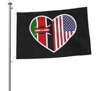 Drapeaux « J'aime l'Amérique et le Kenya » pour l'extérieur, bannière robuste double face de 2 x 3 pieds, pour la maison, la cour, le festival, la décoration de jardin extérieur, drapeau de bienvenue