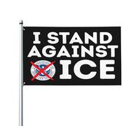 Drapeaux « Je m’oppose à l’ICE » pour l’extérieur, 90 x 150 cm, drapeau de jardin anti-ICE pour la justice sociale, panneau décoratif pour pelouse et cour