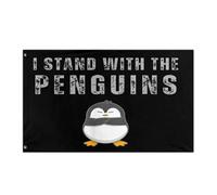 Drapeaux Je Soutiens Les Pingouins Et Résiste À L'Activisme Couleur Vive Bannière Œillets En Laiton Dans Drapeau Pirate Pour Decor L'Extérieur Patio 3X5Ft