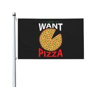 Drapeaux « Je veux juste une pizza » pour l'extérieur, drapeau double face en polyester robuste de 90 x 150 m, pour la décoration de la maison, de la cour, du festival, du jardin extérieur, drapeaux d