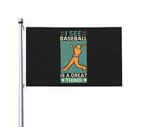 Drapeaux « Je vois que le baseball est une bonne chose » pour l'extérieur, drapeau en polyester robuste double face de 90 x 150 m pour la décoration de jardin extérieur, de festival ou de maison, drap