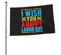Drapeaux « Je vous souhaite une bonne fête du travail » pour l'extérieur, bannière robuste double face de 2 x 3 pieds, pour la maison, la cour, le festival, la décoration de jardin extérieur, drapeau