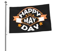 Drapeaux « Joyeux Premier Mai » pour l'extérieur, bannière robuste double face de 2 x 3 pieds, pour la maison, la cour, le festival, la décoration extérieure du jardin, drapeau de bienvenue