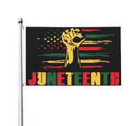 Drapeaux Juneteenth Mois De L'Histoire Des Noirs Afro-Américains Couleur Vive Garden Flag Décoration Drapeau Pirate Pour Saisonnière L'Extérieur Jardin 3X5Ft