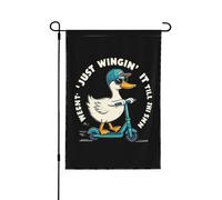 Drapeaux « Just Wingin' It Till The Sun Goes Down », petits drapeaux de jardin 12x18, bannière décorative double face pour la décoration extérieure
