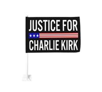 Drapeaux Justice pour Charlie Kirk, clip de fenêtre personnalisé, drapeau de voyage pour procession en plein air, drapeau de voiture