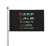Drapeaux « Keep Calm And Love Palestine » pour extérieur, 90 x 150 m, double face, en polyester robuste, pour décoration de jardin, de maison, de festival, de bienvenue