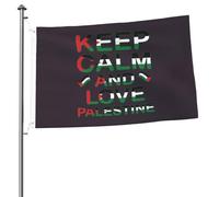 Drapeaux « Keep Calm And Love Palestine » pour extérieur, bannière robuste double face de 60 x 90 cm, pour décoration de jardin, de maison, de festival, de jardin, de bienvenue