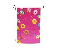 Drapeaux latéraux imprimés en forme de beignet pour l'extérieur - Drapeaux intérieurs pour jardin et jardin
