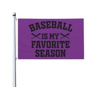 Drapeaux « Le baseball est ma saison préférée » pour l'extérieur, drapeau double face en polyester robuste de 90 x 150 m pour la décoration de jardin, de festival ou de maison, drapeaux de bienvenue