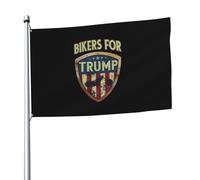 Drapeaux Le Logo De Motard De Trump Bannière Durable Imprimé Drapeaux De Maison Pour Dortoirs Intérieure Porte 90X150Cm