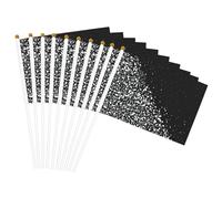 Drapeaux légers à paillettes noires et blanches - Pour fête, défilé, événements, festivals