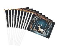 Drapeaux légers avec motif sapin de Noël, cerf, idéal pour les fêtes, les défilés, les événements, les festivals