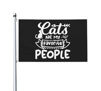Drapeaux « Les chats sont mes personnes préférées » pour l'extérieur, drapeau en polyester robuste double face de 90 x 150 m pour la décoration de jardin extérieur, de festival ou de maison, drapeaux