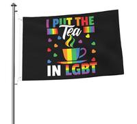 Drapeaux LGBT « J'ai mis le th頻 pour l'extérieur, bannière robuste double face de 2 x 3 pieds, pour la maison, la cour, le festival, la décoration extérieure du jardin, drapeau de bienvenue