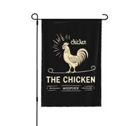 Drapeaux « L'Homme qui murmurait à l'oreille des poules » - Drapeau de jardin humoristique 30 x 45 cm, double face, décoratif pour l'intérieur