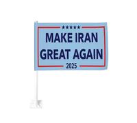 Drapeaux « Make Iran Great Again » pour voiture (30 x 45 cm), bannières « Résistance à la démocratie iranienne », décoration double face pour voiture